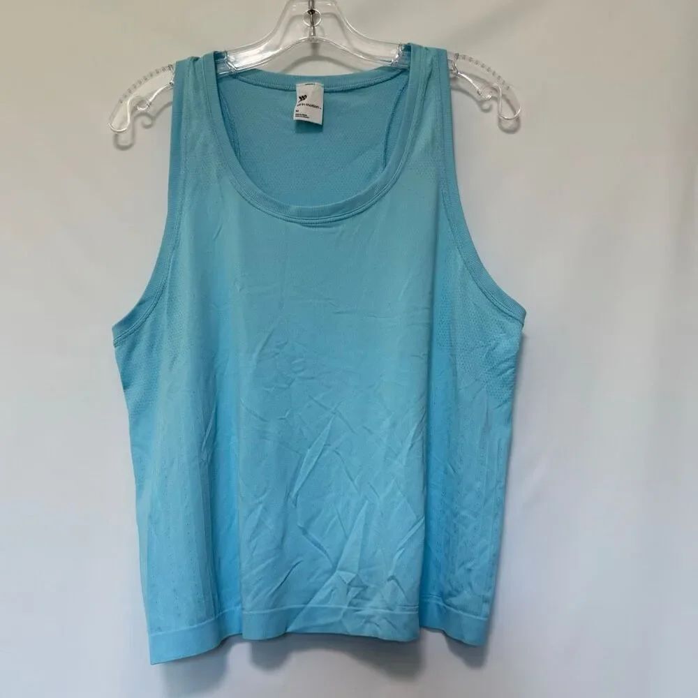 All in motion tank top 100% nylon teal size medium
